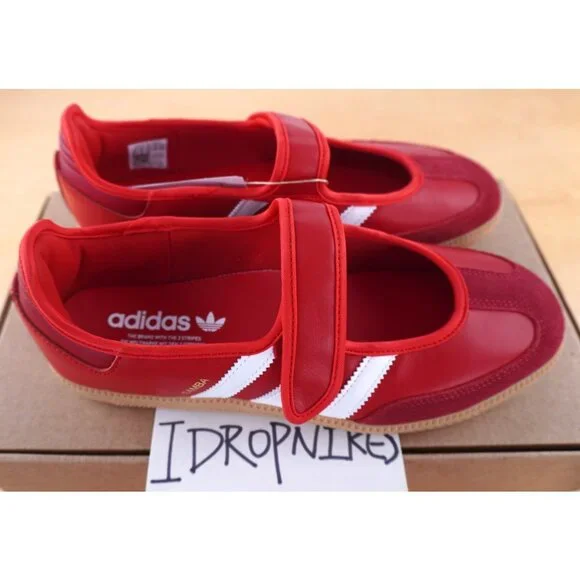 Adidas Samba Jane Red/White Scarlet Gum Women's Shoes - Picture 7 of 10